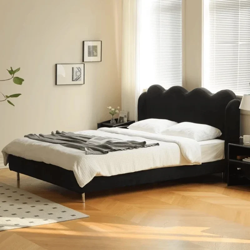 

Modern Velvet Drawers Bed Storage Space Set Black Small Loft Double Beds King Size Adults Hotel Cama De Casal Home Furniture