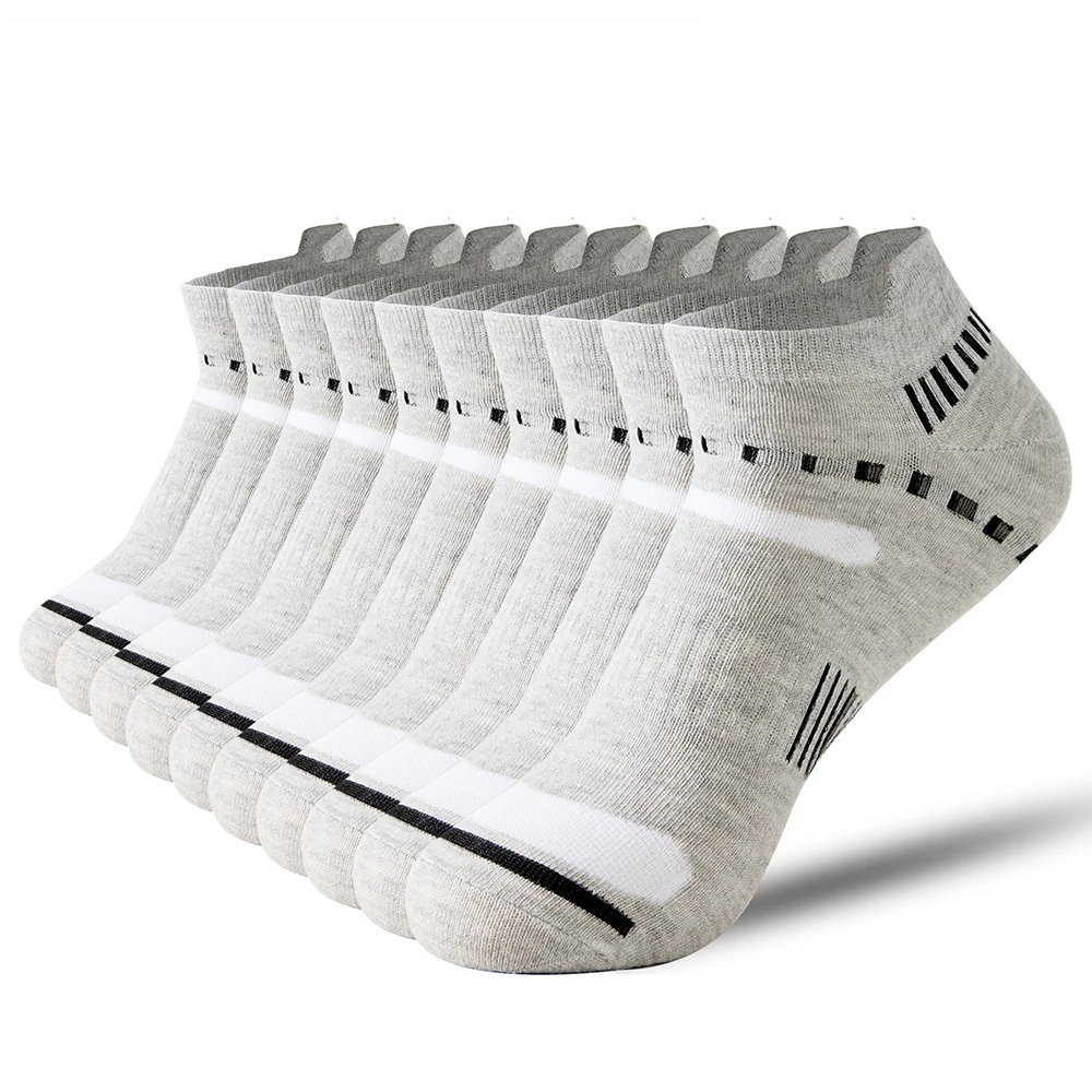 5 Paar hochwertige Herren-Söckchen für Herren, atmungsaktive Sportsocken, Mesh, lässig, sportlich, dünn geschnitten, kurze Sokken, Bootssocken, 39–44 – Detail 1
