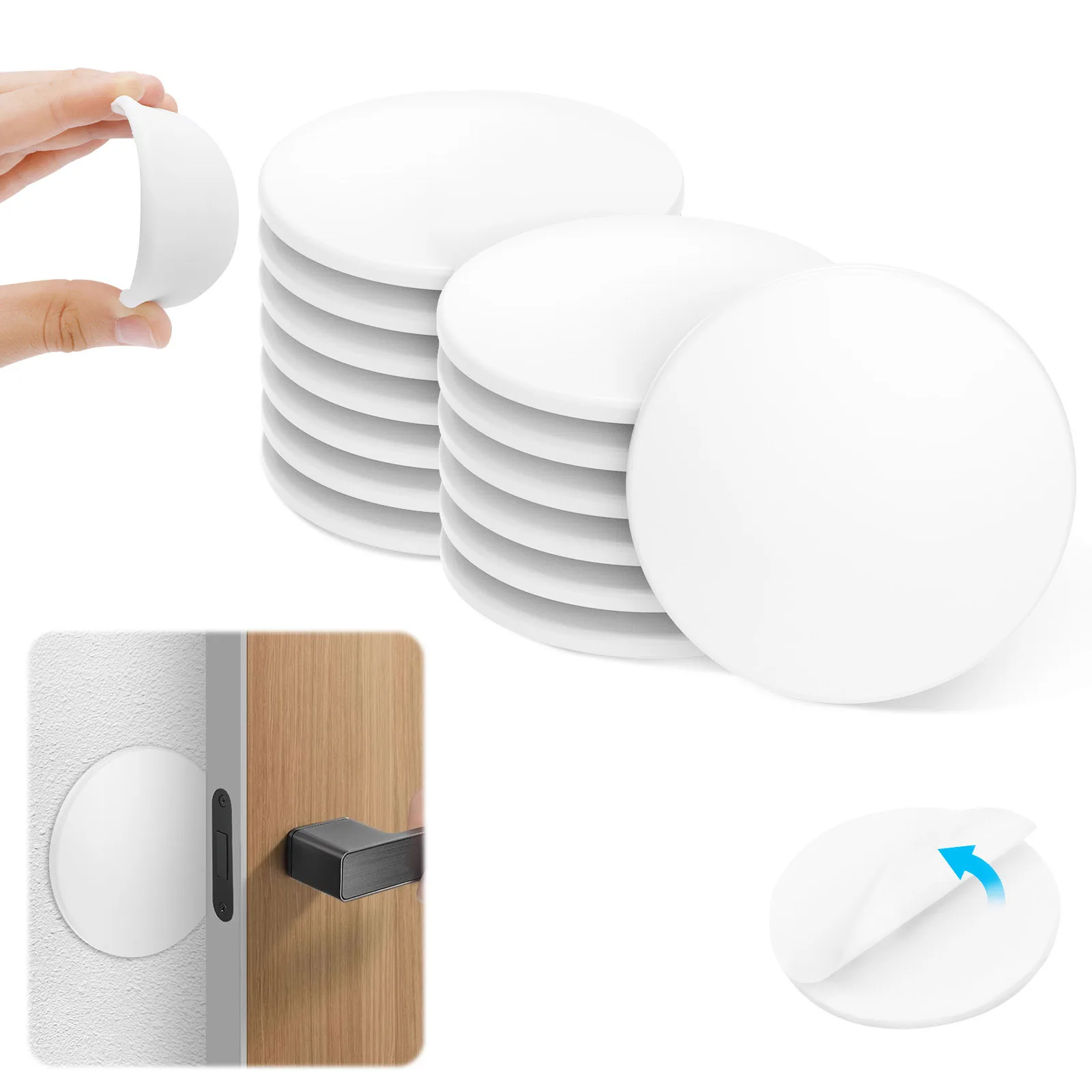 4/16 قطعة الباب سدادة جدار حامي ذاتية اللصق الباب سدادة الصوت المرطب مقبض الباب جدار حامي الباب وقف مصدات