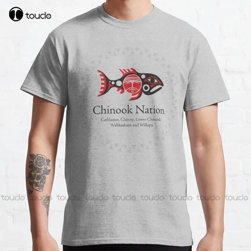 Chinook Nation Tribal Logo with circle zig zag Classic T-Shirt hawaiian shirts for women Custom aldult Teen unisex xs-5xl cotton