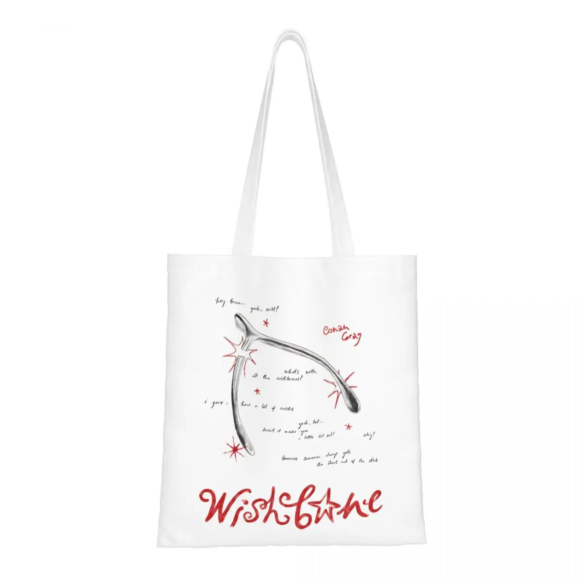 

Wishbone Conan Gray Canvas Tote Bag Aesthetic Large Capacity Music Trend Bags for Women Men