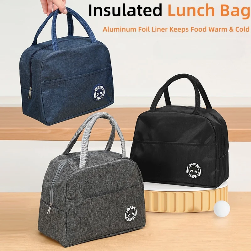 Thick-walled insulated lunch box, portable cartoon lunch bag, handheld ready-to-eat lunch box, cold and hot insulation bag