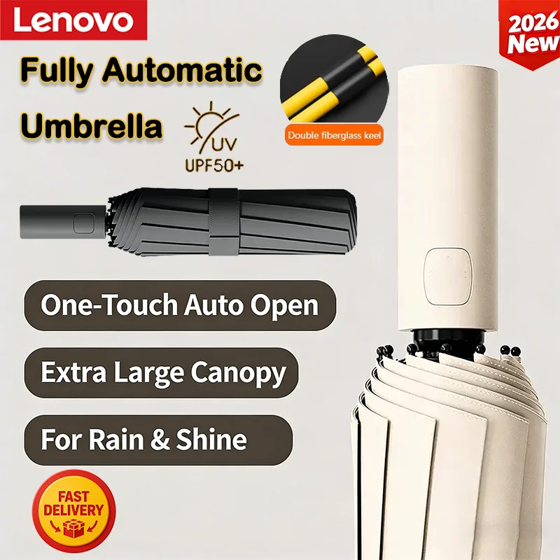 

Автоматический зонт Lenovo 24 Bone, легкий, складной, большой, для улицы, солнцезащитный, однотонный, с защитой от УФ-излучения