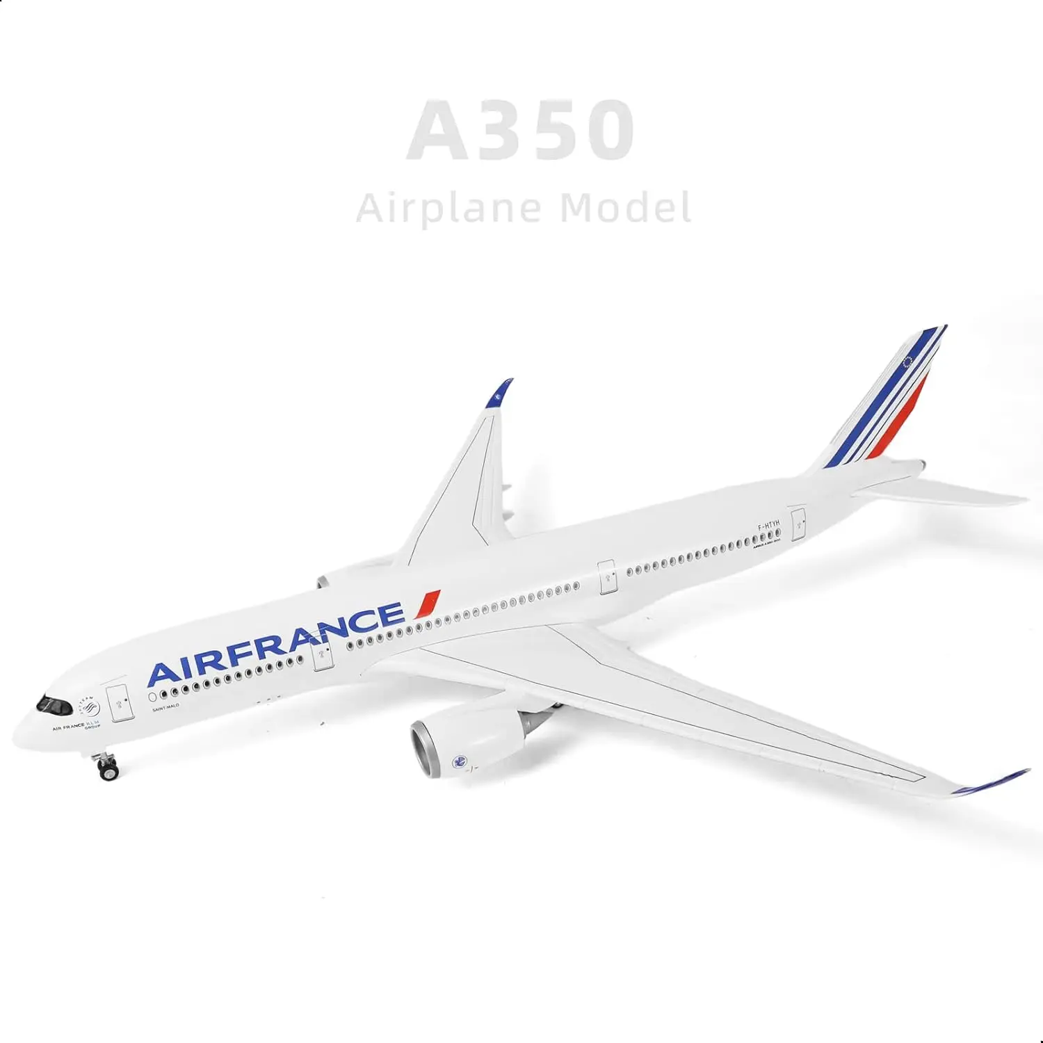 1/144 Scale France A350 (18.5in L) Diecast Resin Plane Model Kit with Stand for Aviation Enthusiast Gift or Display Decorations