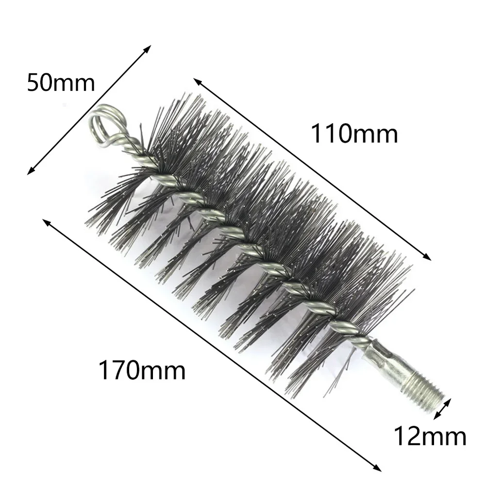 1pc Pipe Wire Brush 50/60/120mm Household Chimney Flue Cleaning Furnace Steel Wire Sweep Fireplace Brush Replacement Parts