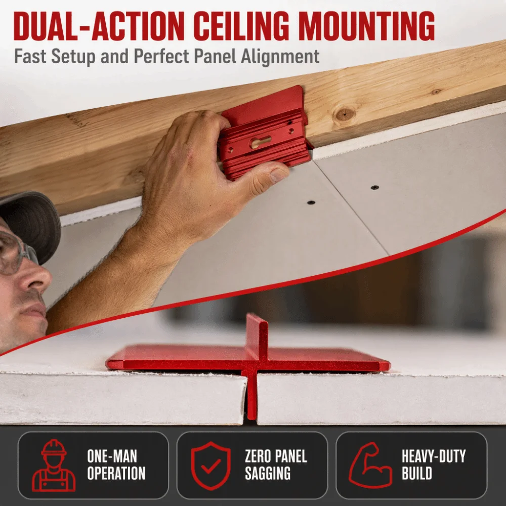 Aluminum Alloy Drywall Fitting Tool Precise Positioning Red Plaster Positioning Board Durable Roof Plaster Fixing Board