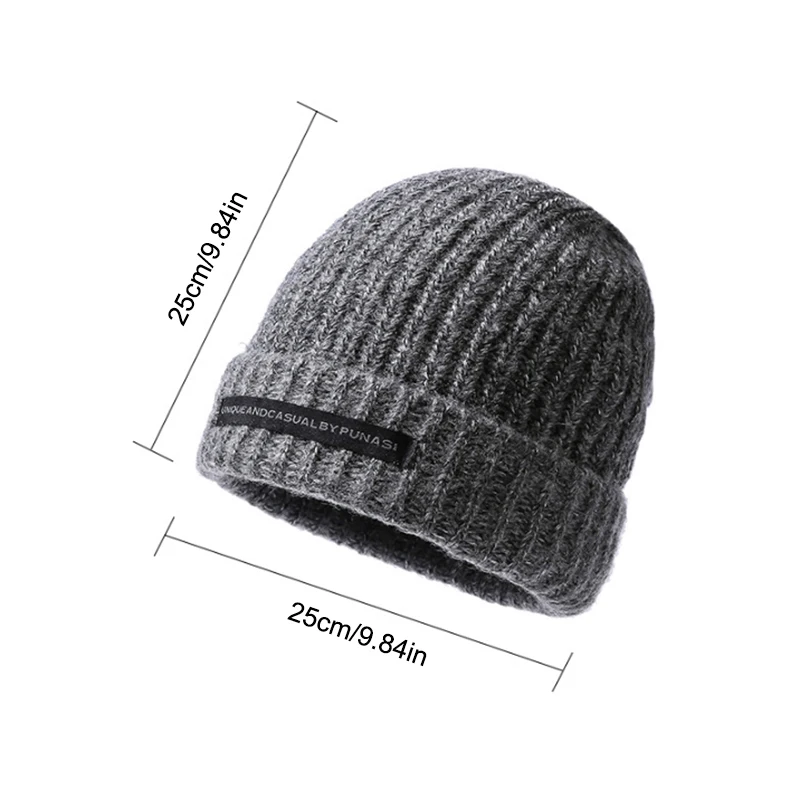 Winter Knitted Hat Women Baggy Skullies Beanies Solid Color Female Beanie Cap Warm Slouchy Skullcap Warm Knitted Cap