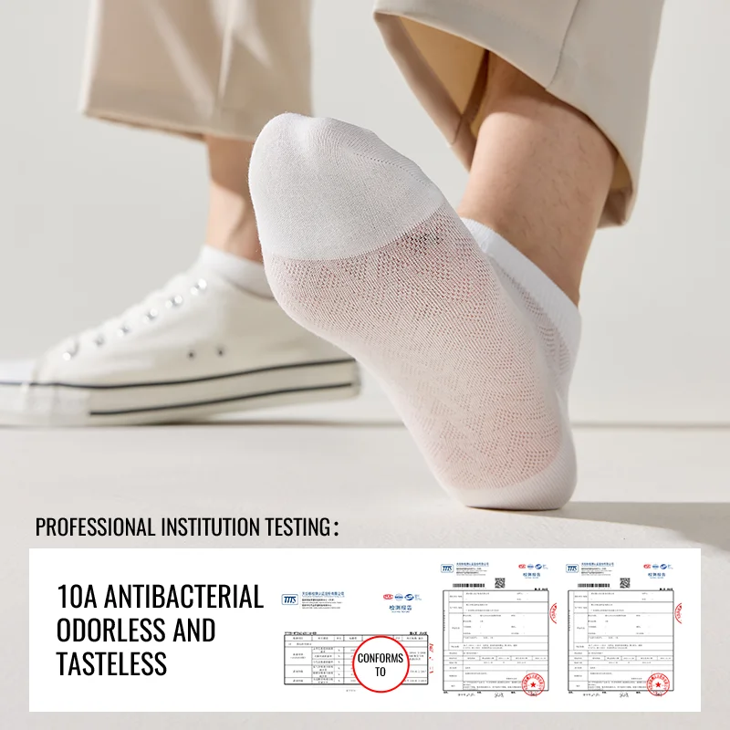 Miiow sem mostrar meia masculina de bambu curto verão fina malha respirável gelo seda tornozelo meia secagem rápida anti odor vestido de negócios meia