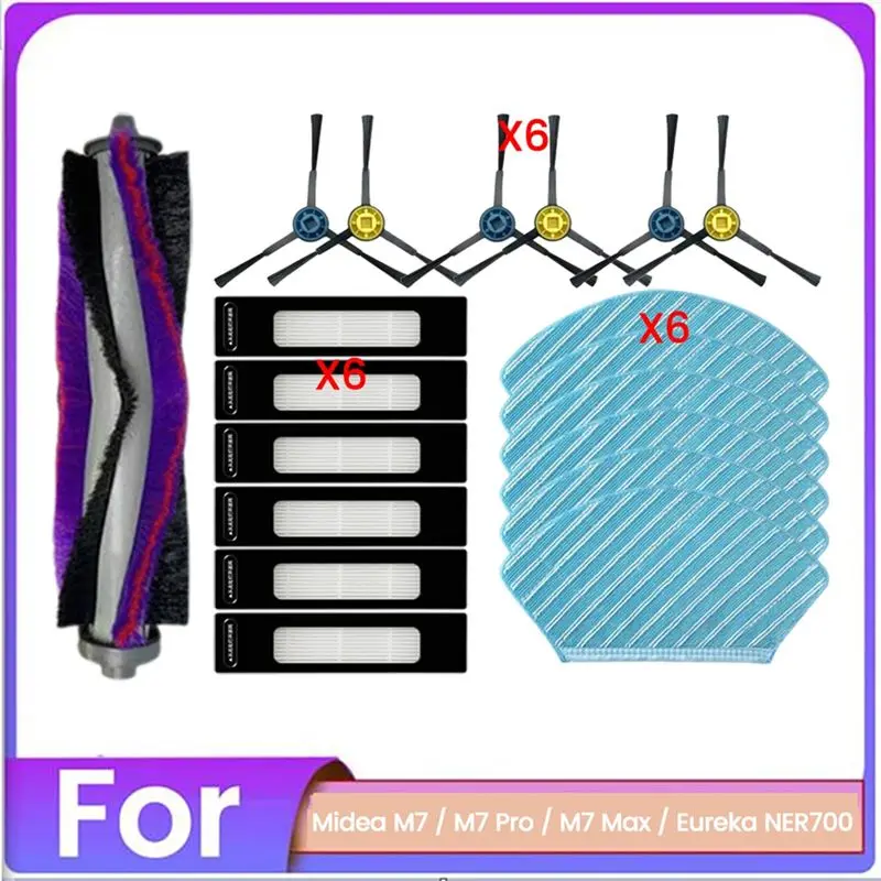 

Комплект аксессуаров для пылесосов Midea M7 / M7 Pro / M7 Max / Eureka NER700: основная щетка, боковая щетка, фильтр, салфетка для влажной уборки