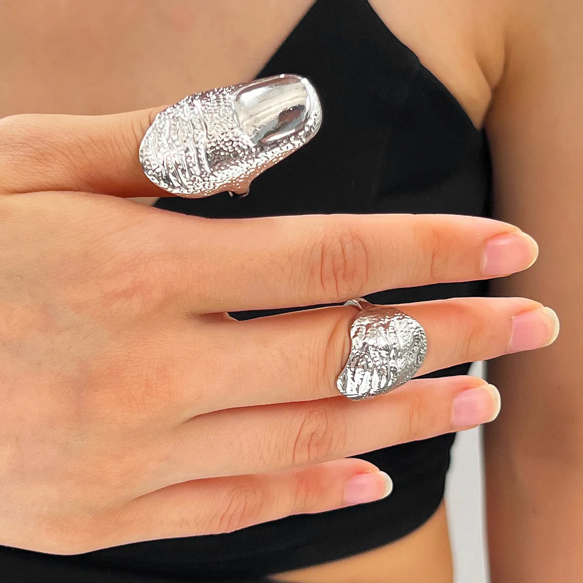 2026 New Personality Texture Joint Rings For Men Women Punk Hip Hop Punk Metal Knuckle Ring Vintage Silver Color Jewelry Gifts