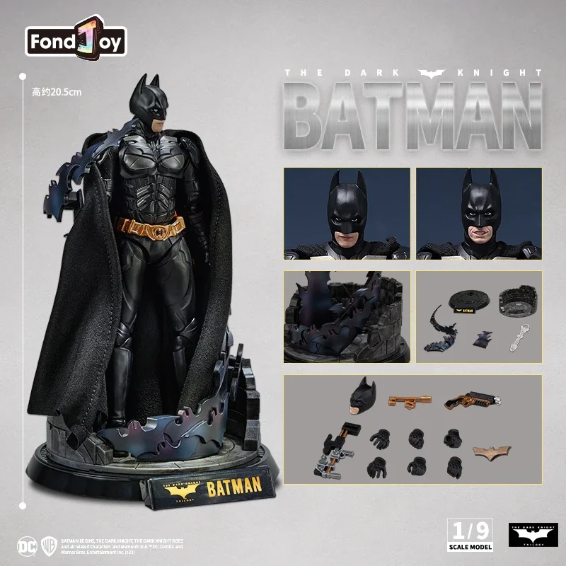 1/9 Original Fondjoy Batman Figure Deluxe Edition Dc Justice League Figurine Batman Figures With Scene Platform Joint Movable