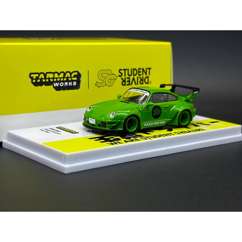 Diecast Diorama Carro Modelo Coleção, Ritmo Áspero, Fest Combustível Estudante Motorista, Tarmac Works, TW em estoque, 1:64 RWB 993