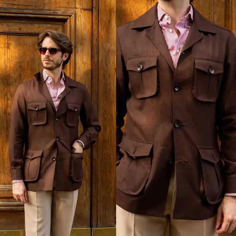 Fashion Mens Suits 1 Pieces Blazer Single Breasted Leisure Occasion Office Commuting Customized trajes de hombre