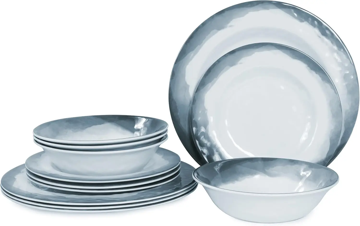 

Наборы меламиновой посуды — 12 шт. Набор меламиновых тарелок и мисок на 4 человека, подходят для внутреннего и наружного использования, темно-синий