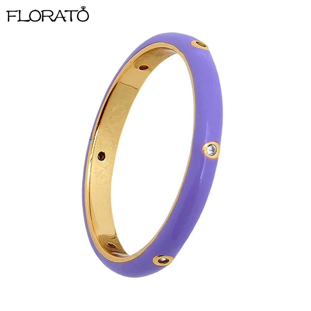Women's Colorful Enamel Ring, 24K Gold Plated Candy Colors Gift
