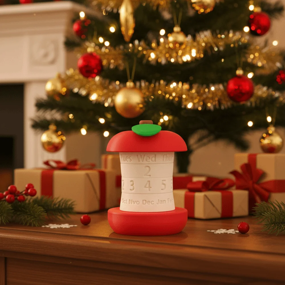 

tating Design 3D Printed Calendar Funny Unique Gift Creative Calendar Modern Decor Fruit Core Shape Rotating Calendar