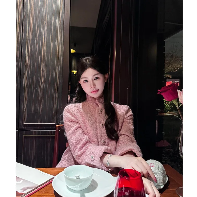 

2026 New Pink Short Coat Spring Women Clothes