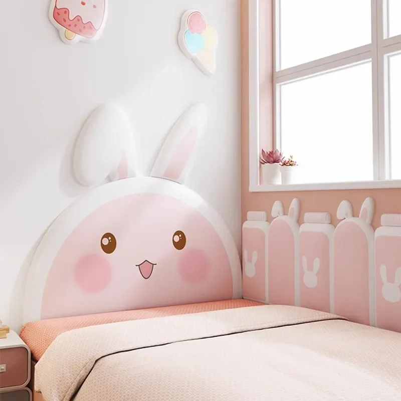 Upholstered Removable Headboard Modern Wall Panel Cute Kids Headboard Peel Stick Cushion Funda Cabecero Cama Home Furnitur