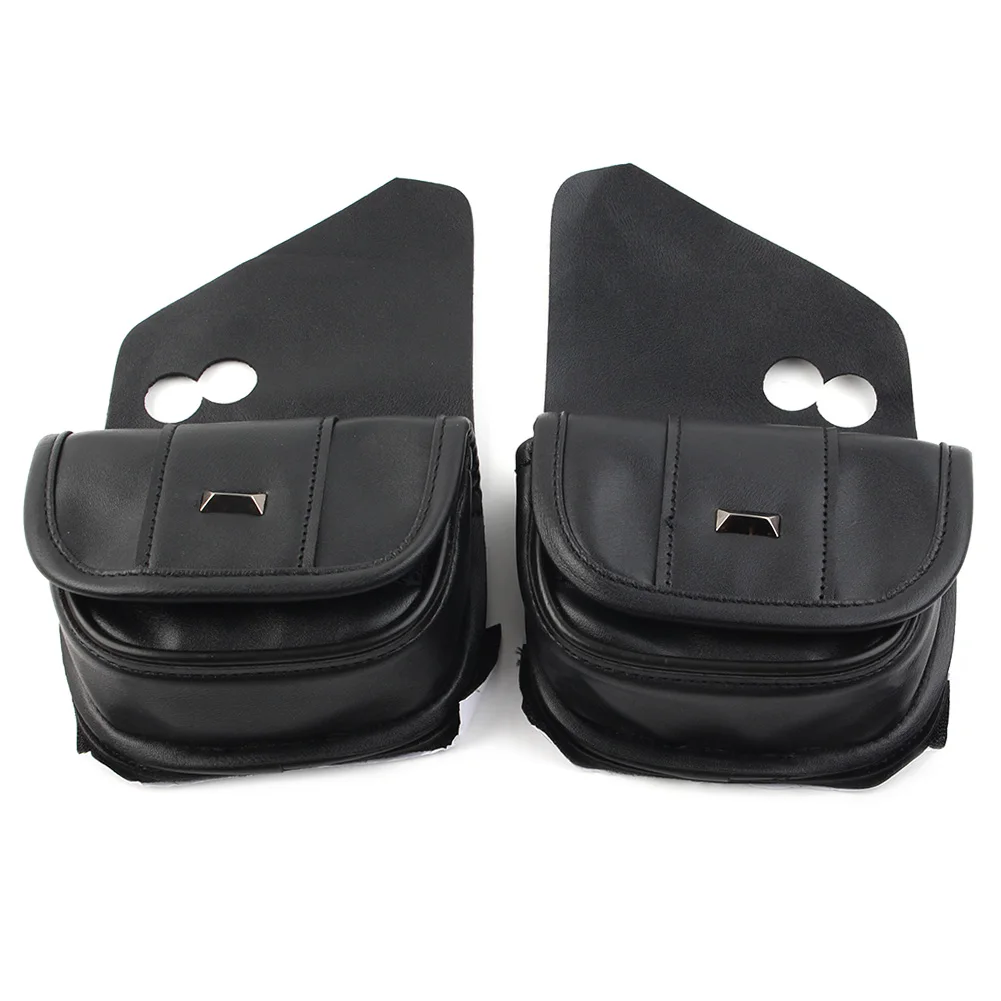 2Pcs For Harley Touring Street Glide Special FLHXS Black Dual Pouches Windshield Bags Motorcycle Accessories