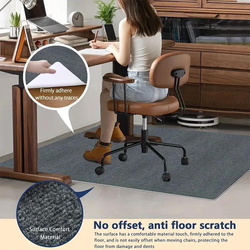 Office Chair Mat for Hardwood Floor, Computer Chair Mat, Desk Chair Mat, Large Anti-Slip Floor Protector for Home Office