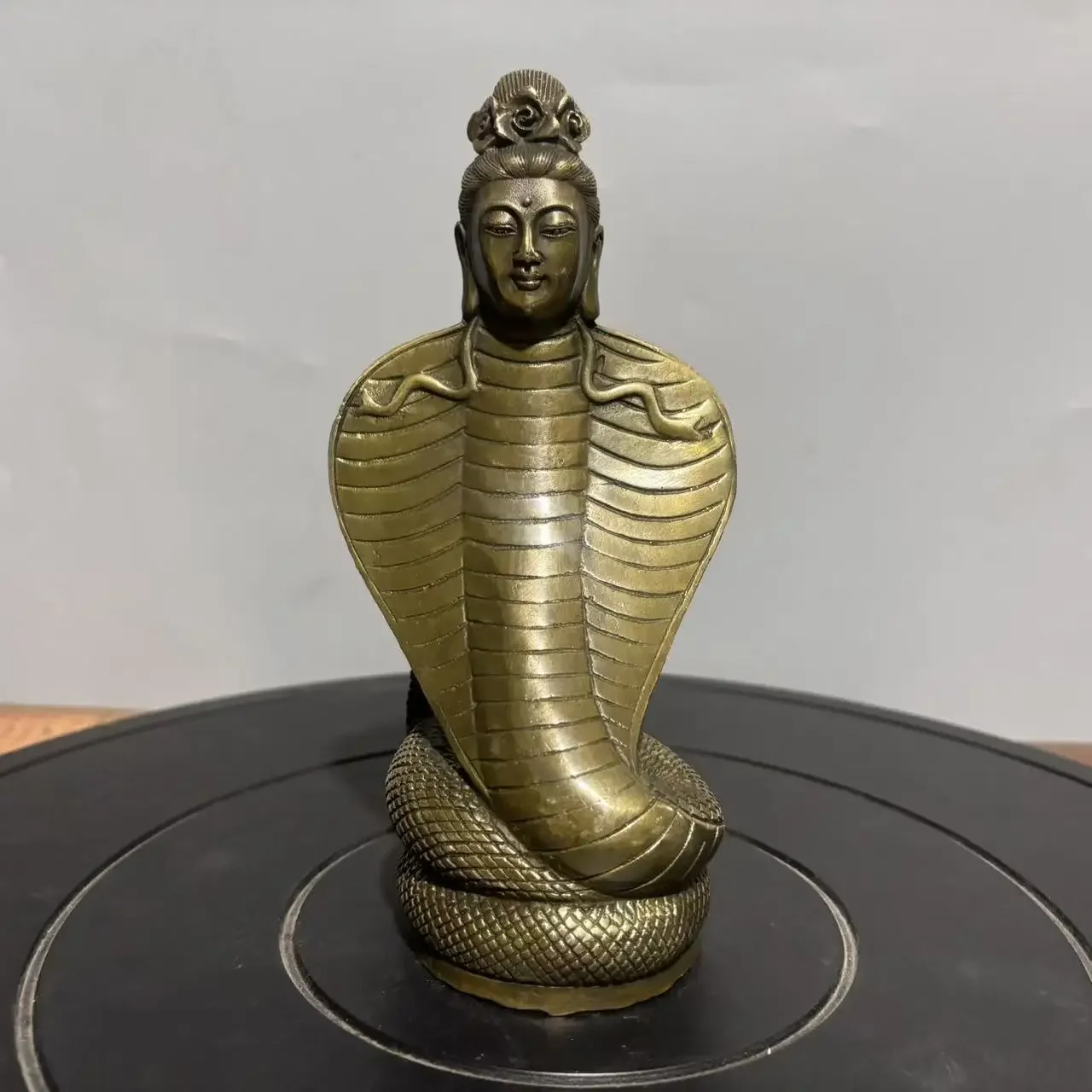 China brass archaize fairy Nuwa snake female crafts statue
