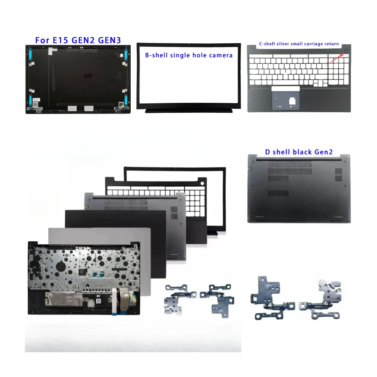 Suitable for Thinkpad E15 Gen2 Gen3 Gen4 laptop LCD screen top shell screen frame palm rest bottom shell ABCD hinge keyboard
