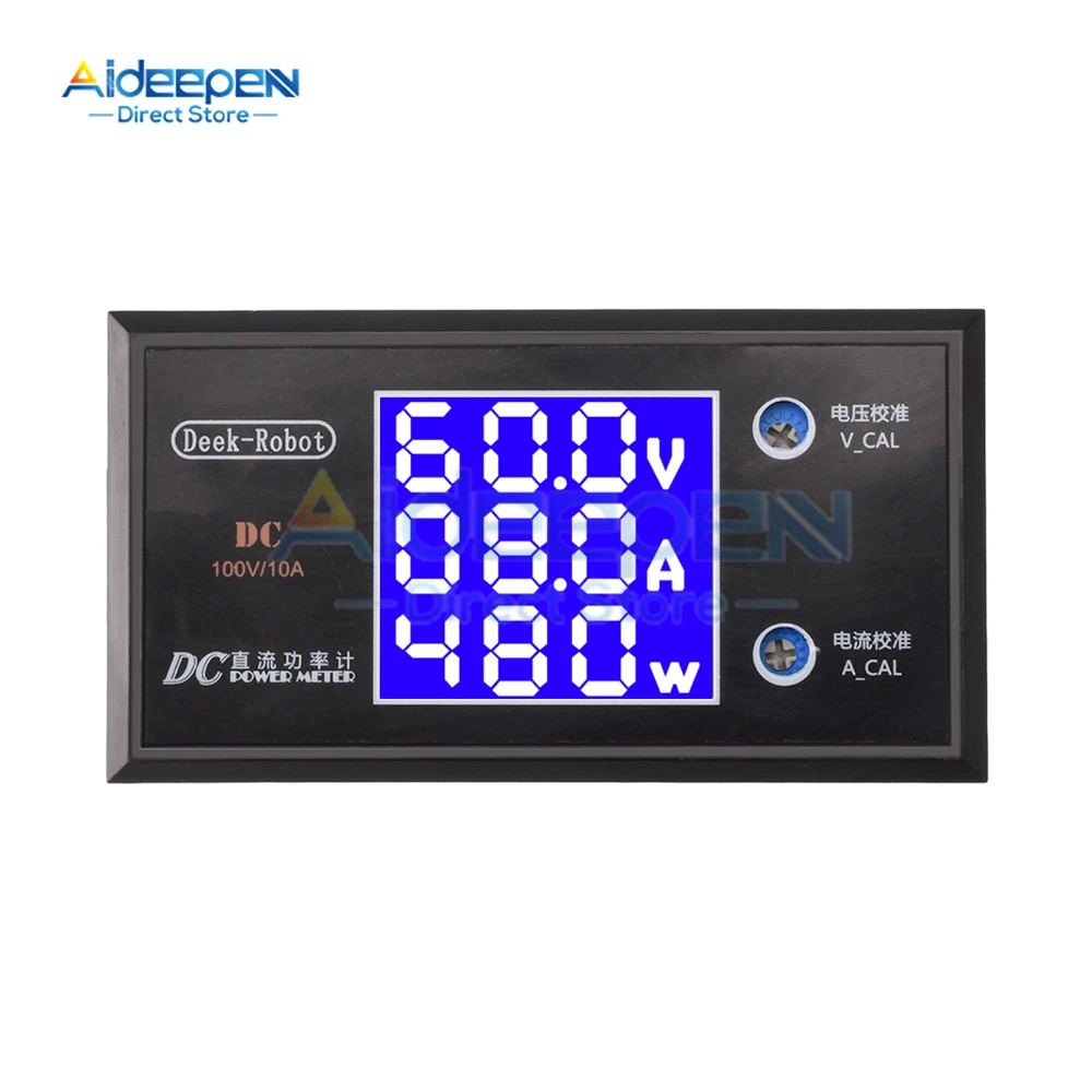 LCD Digital Voltmeter Ammeter Power Meter DC 0-50V 5A DC 0-100V DC 0-500V 10A Voltage Current Tester Detector Ammeter Voltmeter