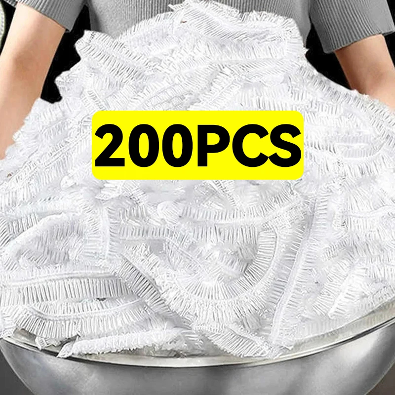 Lot de 10 ou 200 couvercles élastiques en plastique pour aliments, housses pour aliments, poulet, fruits, sac de rangement, réfrigérateur, cuisine