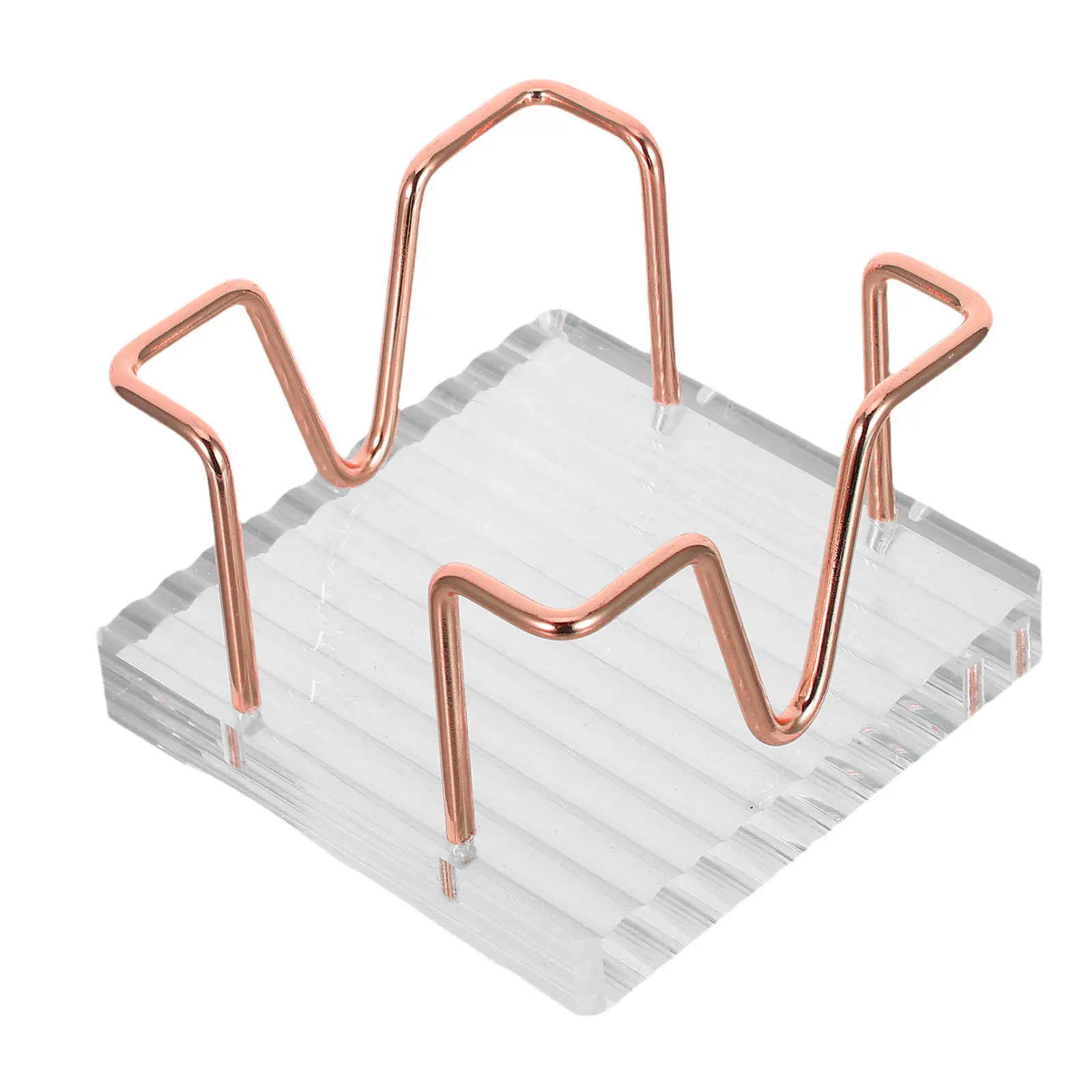 Memo Paper Tray Acrylic Notepad Holder Desktop Metal Wire Note Stand Office Desk Organizer Memo Pad Dispenser Card Display Stand