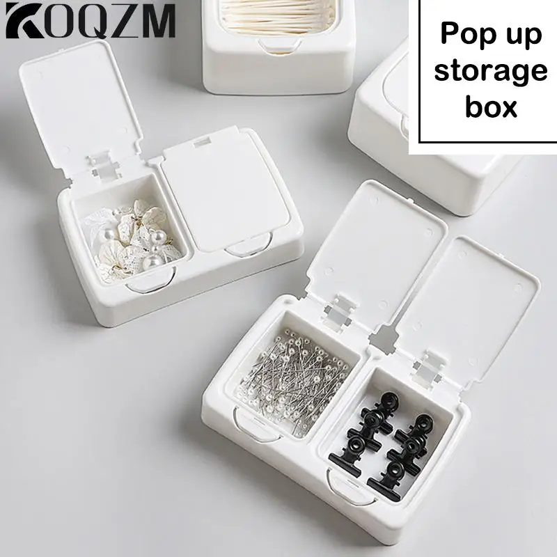 1pc White Storage Box Desktop Organizer Large Capacity Postcards Stickers Box Subpackage Holder