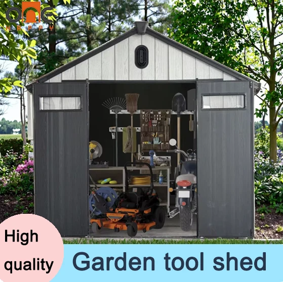 Easy To Assemble Heavy Duty Plastic Storage Shed Outdoor Garden Building Multipurpose Shed Tool Space For Garden Tool Storage