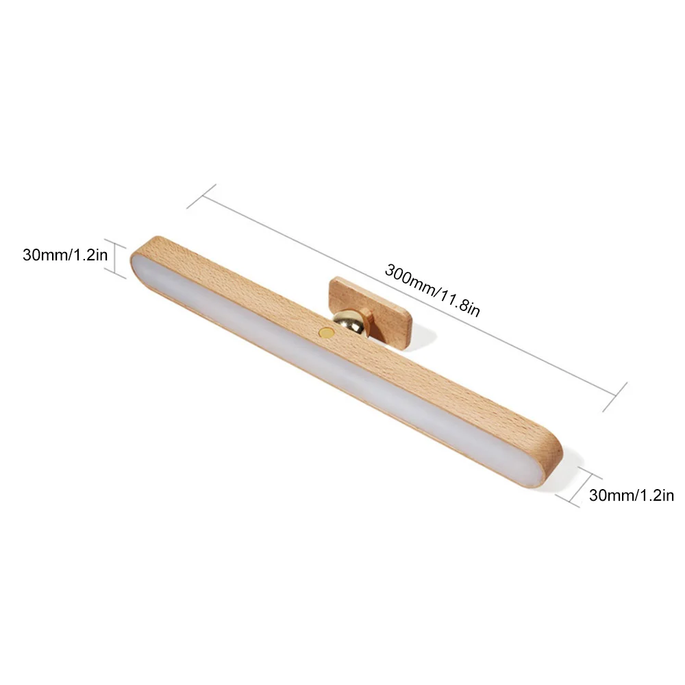 Luz de relleno frontal para espejo inalámbrico, lámpara LED nocturna recargable, magnética, de pared, giratoria de 360 °, luz de mesita de noche, lámpara de emergencia