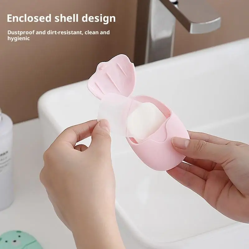 50Pcs Travel Soap Sheets Portable Soap Paper Bath Hand Outdoor Travel Cleaning Soap Sheet Suitable Camping Gift