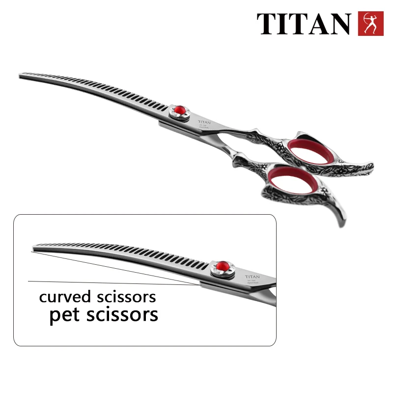 TITAN 7.0 7.5 Inch Pet Curved Scissors Pet Grooming Shears Stainless steel