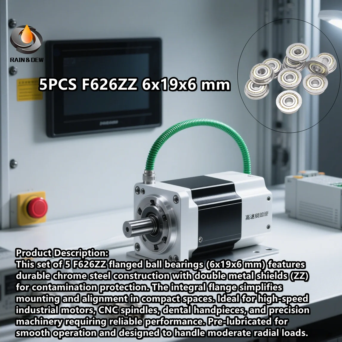 

5 шт. F626ZZ подшипник 6X19X6 мм F626ZZ фланцевые подшипники наконечника для сильных промышленных двигателей высокая скорость