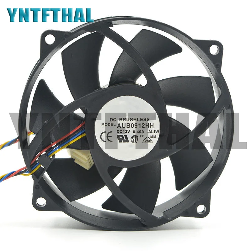 Well Tested AUB0912HH 9025 9CM 90mm DC 12V 0.40A CPU 4-Wire Cooling Fan