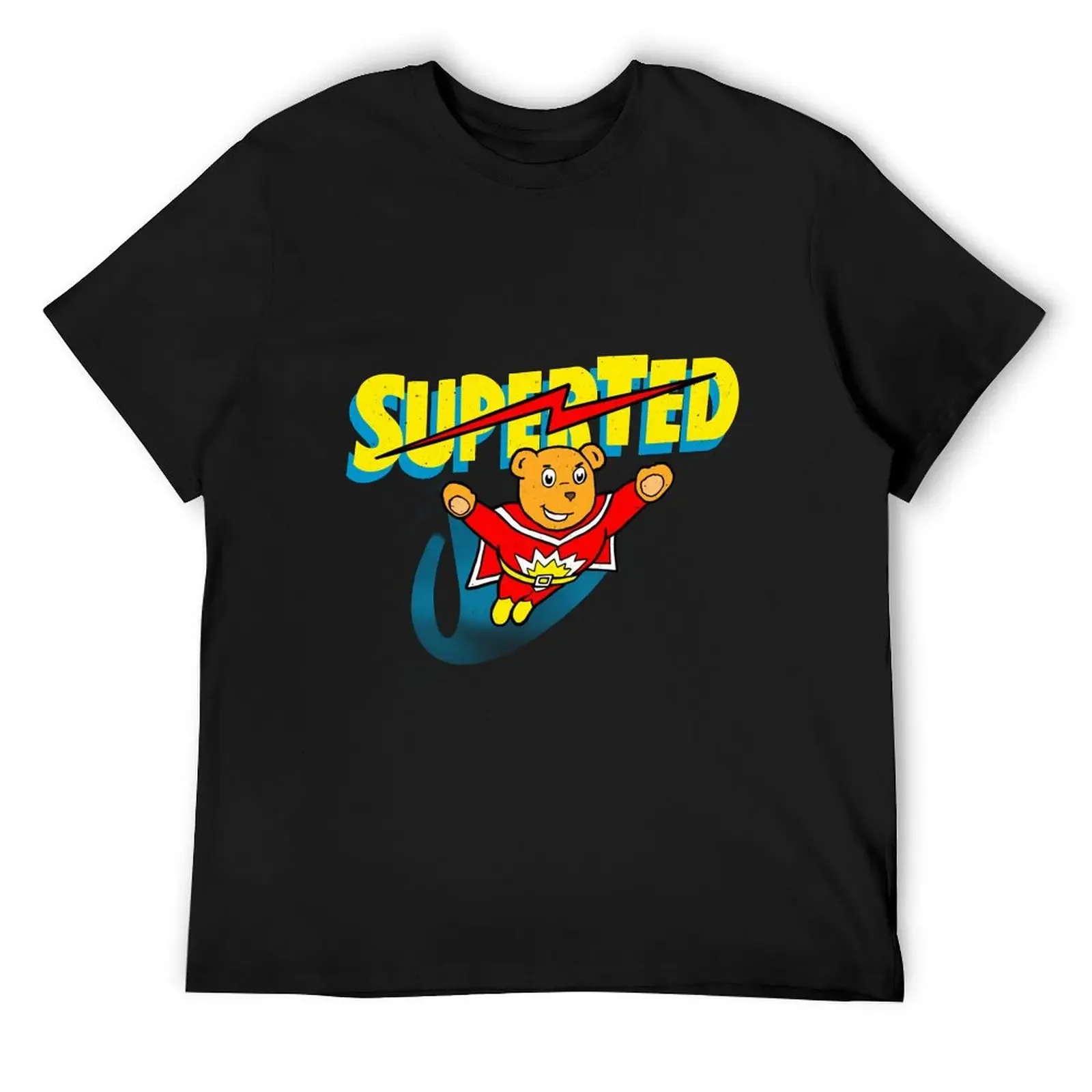 

Superted - Distressed Look Print T-Shirt cotton graphic tees Short sleeve tee t shirt for men
