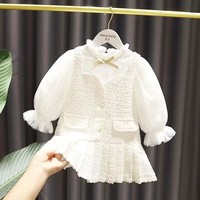 1-5 Year Old Girl Baby Dress Spring and Autumn New Children's Long Sleeve Princess Dress Fake Two Pieces