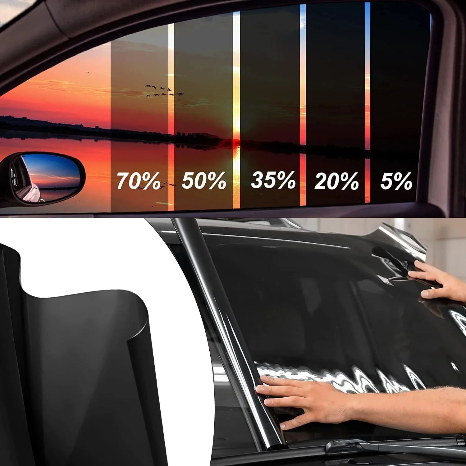 Automotive anti peeping film ，Car glass stickers, UV protection, heat isolation, explosion-proof privacy window film