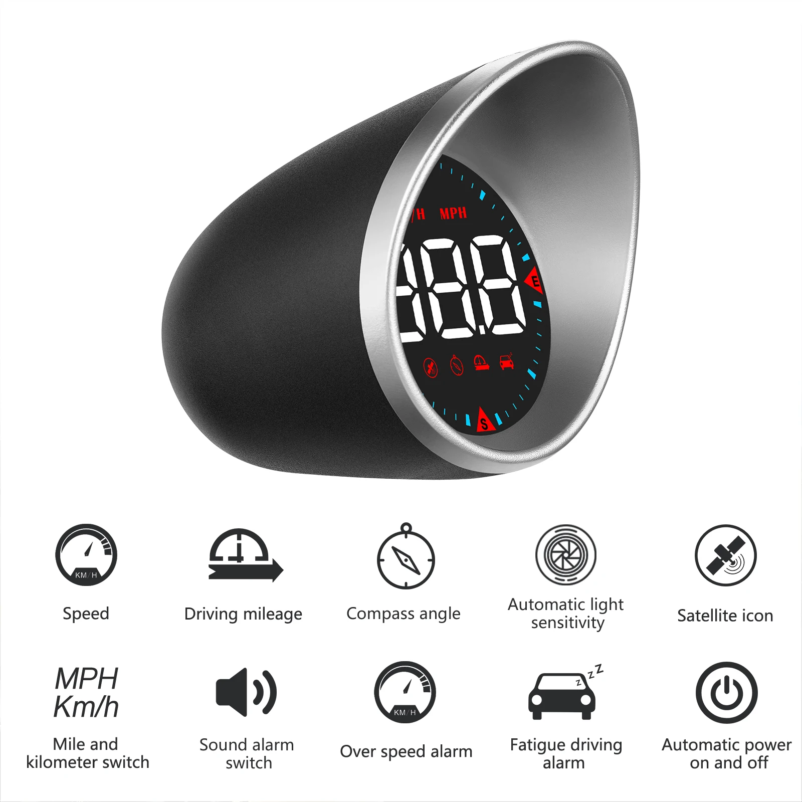 G5 HUD Car Head Up Display Smart Digital Speed Mileage Tester Meter MPH KMH Gauge Compass Overspeed Auto Alarm For All Cars