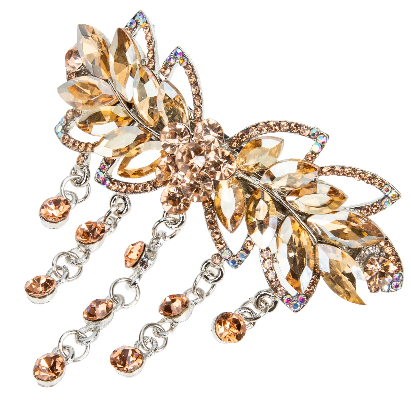 

Tassel Hair Clip Rhinestone Barrettes Crystal French Wedding Bridal Women Girls Accessories Durable Materials Party Theme