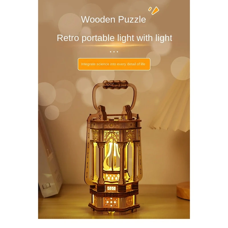 3D Wooden Puzzles For Adults Vintage Lantern Model Kits With Light, 3D Wooden Lantern Model Kits To Build For Home