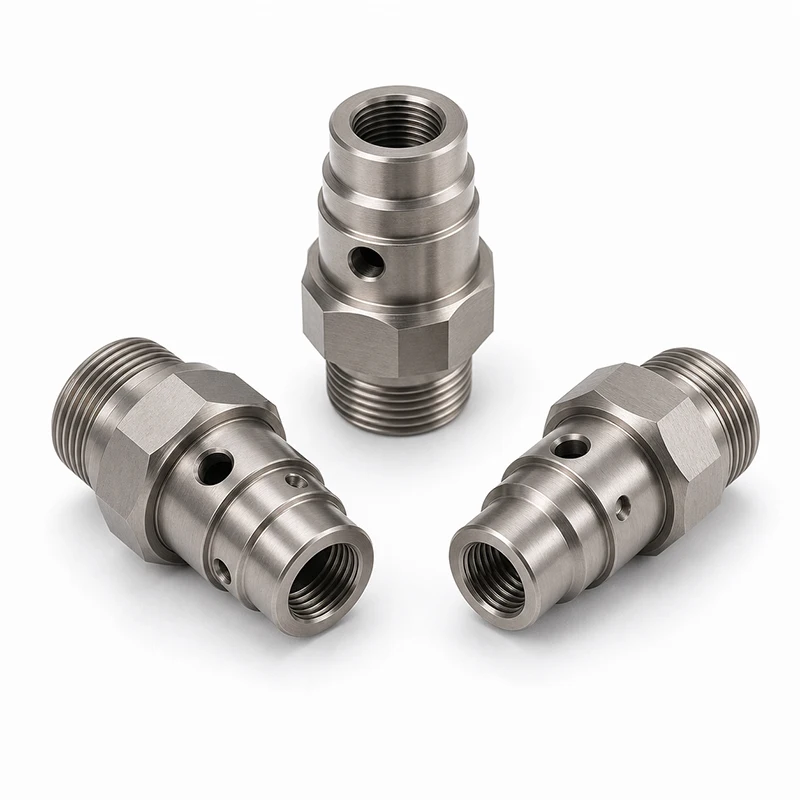 CNC Turning Ti-6Al-4V Titanium Valve Adapter for Drone UAV Systems Tight Tolerance CNC Machining Parts