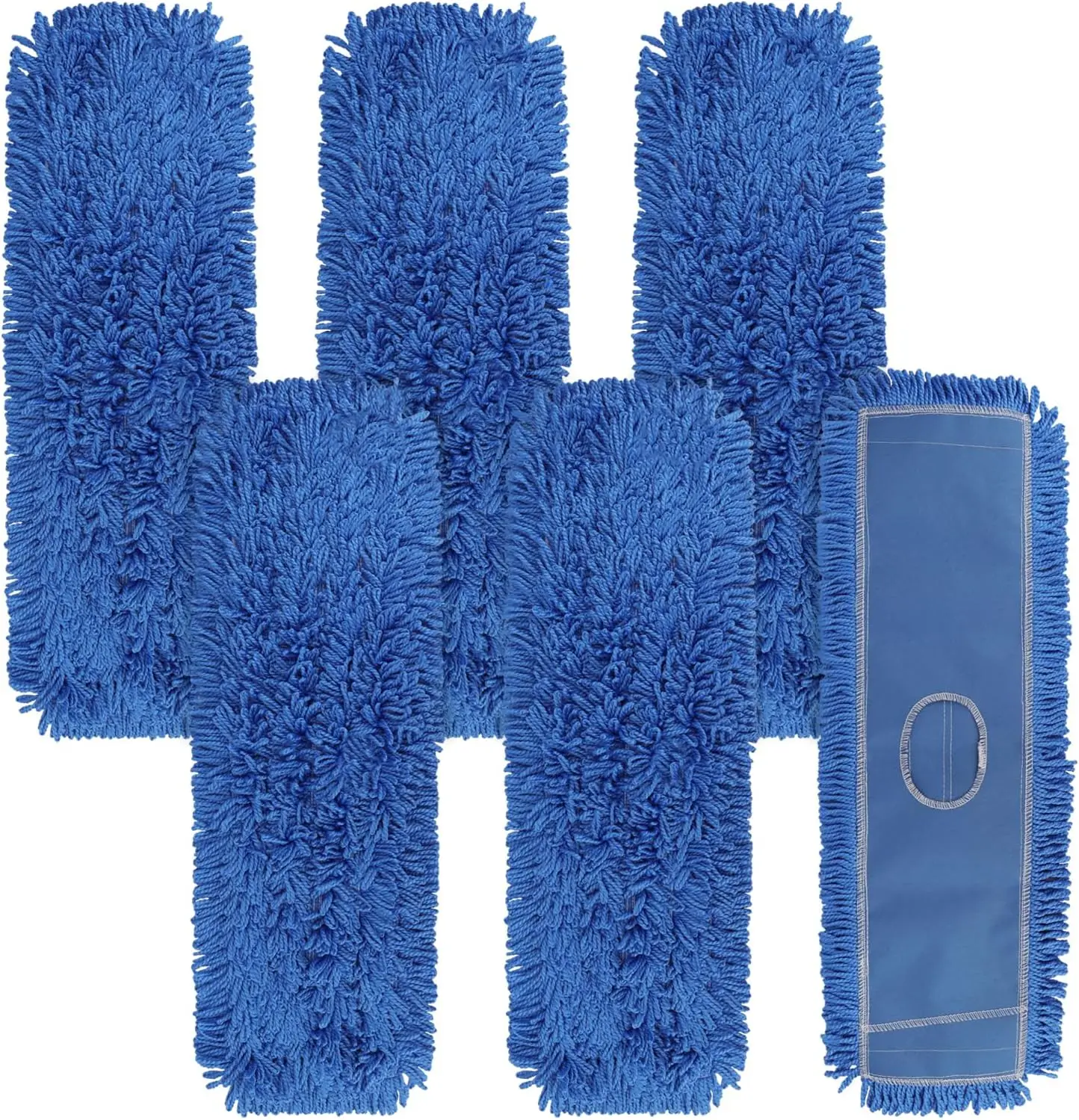 

24 Inch Commercial Dust Mop Head - 6 Pack Washable Microfiber for Floor Cleaning