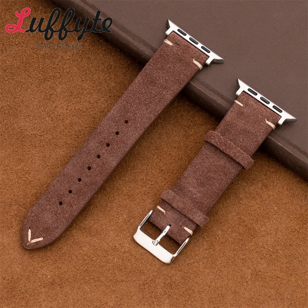 Wildleder-Vintage-Uhrenarmband für Apple Watch 1–11 Ultra SE 3 2 1, lässiges weiches Armband für Iwatch 38–49 mm