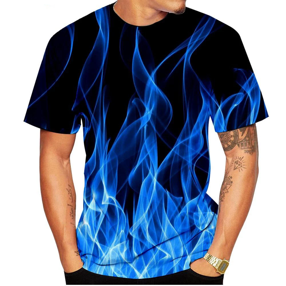 

Cool Fire Flame 3D Print T-Shirts Men Women Hip Hop Short Sleeve T Shirt Streetwear Oversized Harajuku Y2k Tees Top Kid Clothing