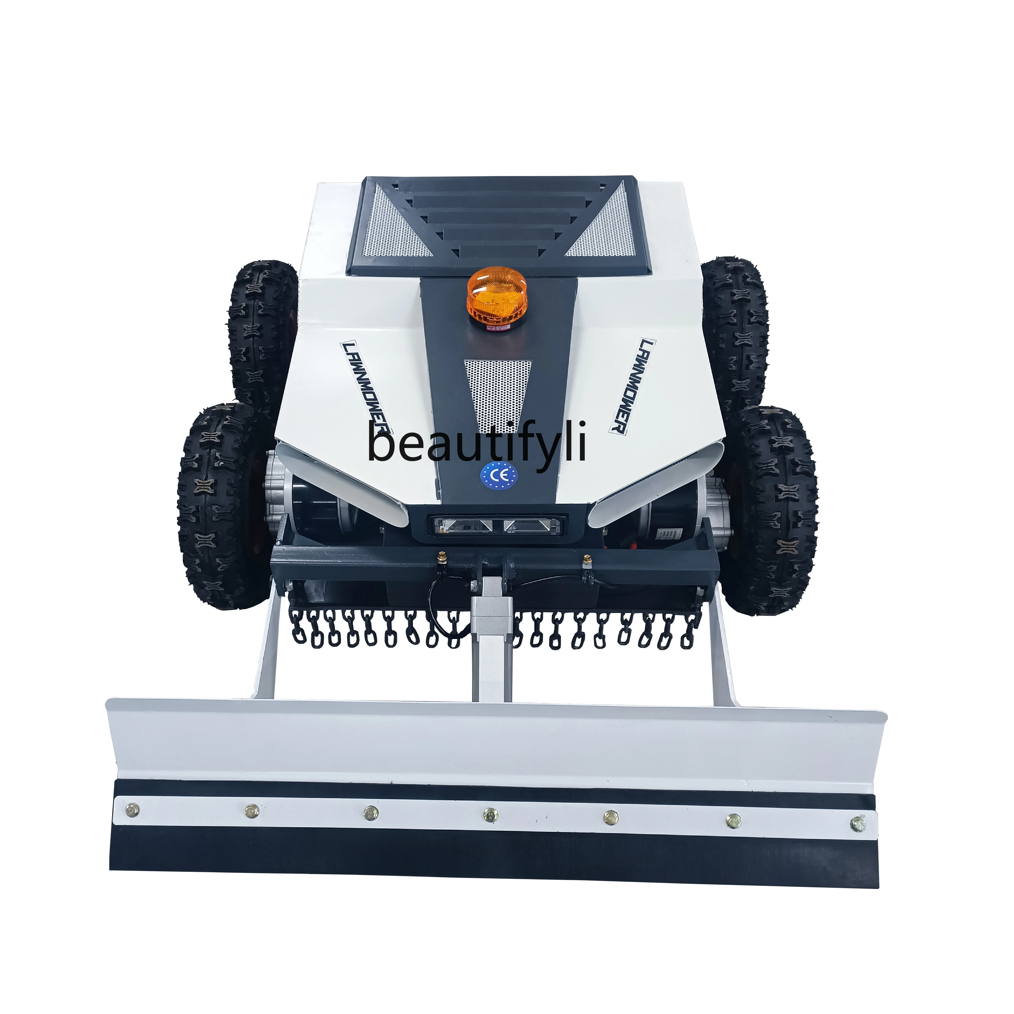 Electric four-wheel drive unmanned remote control lawn mower lawn mower snow removal machine push shovel