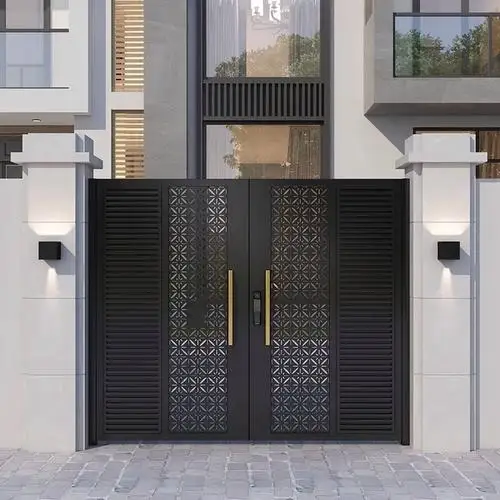 Custom Modern Design Automatic Pedestrian Walkway Aluminum Single Swing Gate