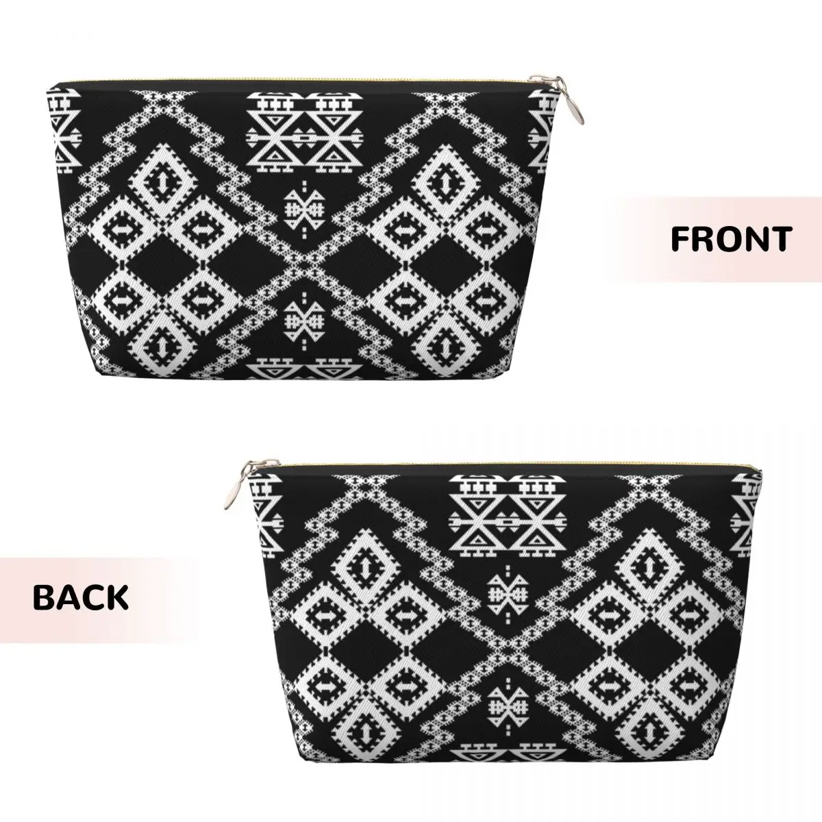 Custom Antique Persian Tribal Turkish Kilim Toiletry Bag Bohemian Ethnic Art Cosmetic Makeup Organizer Lady Beauty Storage