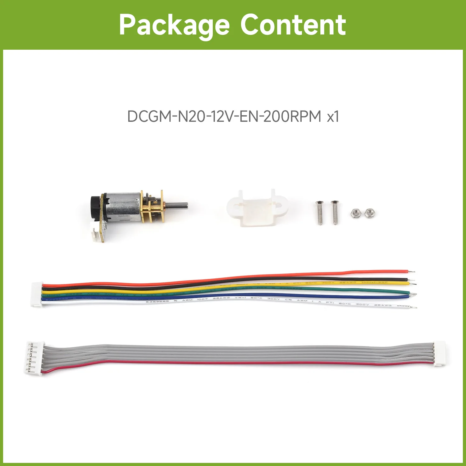 

Waveshare N20 DC Gear Motor, Magnetic Hall Encoder High precision Reduction Motor, Onboard 6PIN Connector, Adopts Metal Material